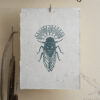 Hand-carved Blockprint Cigale