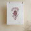 Hand-carved Blockprint Cigale