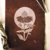 Echinacea Burgundy Paper Botanical Blockprint Echinacea Herb