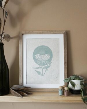 Botanical Blockprint Echinacea Herb