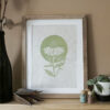 Echinacea sage green Botanical Blockprint Echinacea Herb