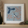 Botanical Blockprint Blue Jay