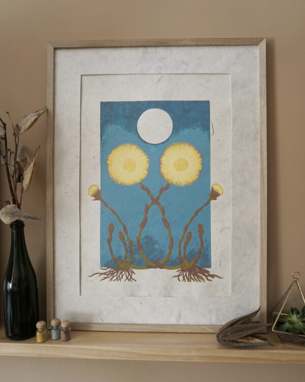 Botanical Blockprint Coltsfoot Tussilago