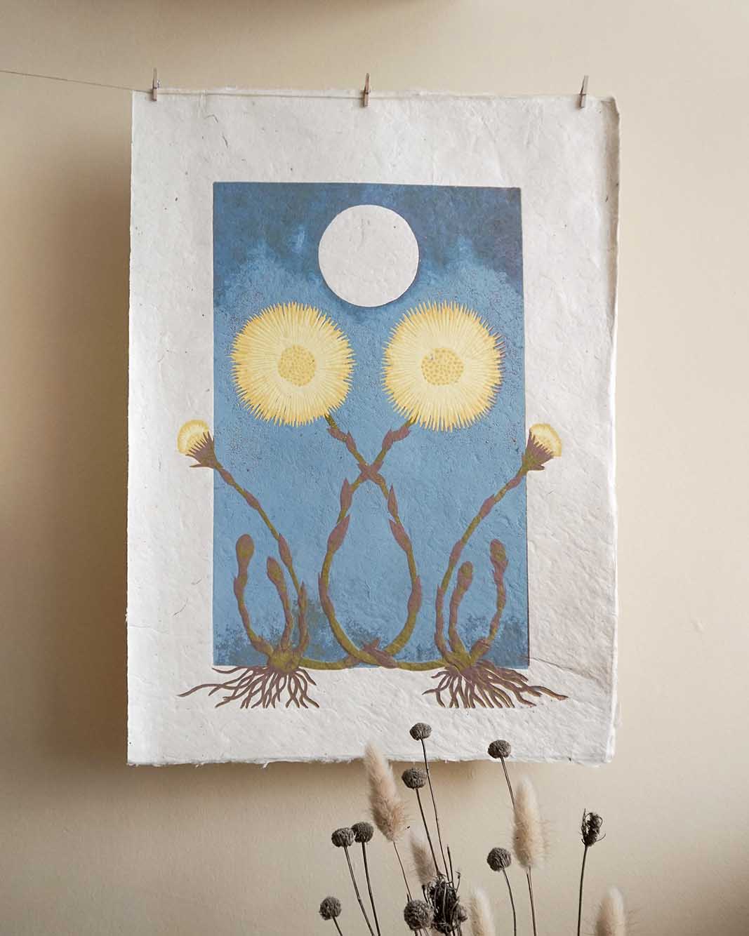Tussilago Botanical Blockprint Coltsfoot Tussilago