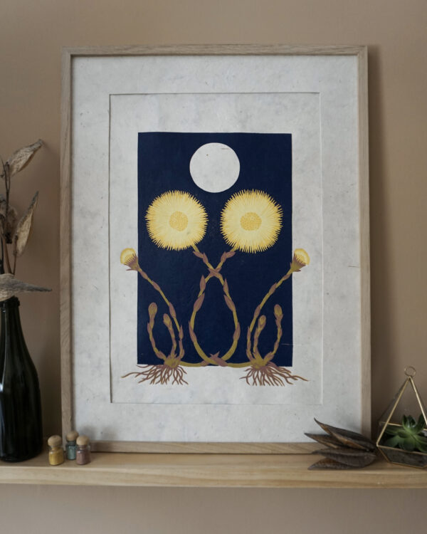 Botanical Blockprint Tussilago Coltsfoot