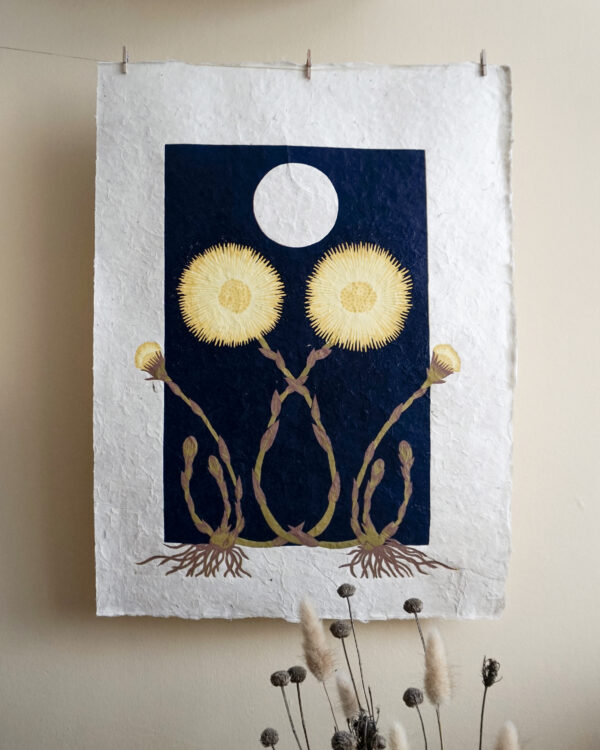 Botanical Blockprint Tussilago Coltsfoot