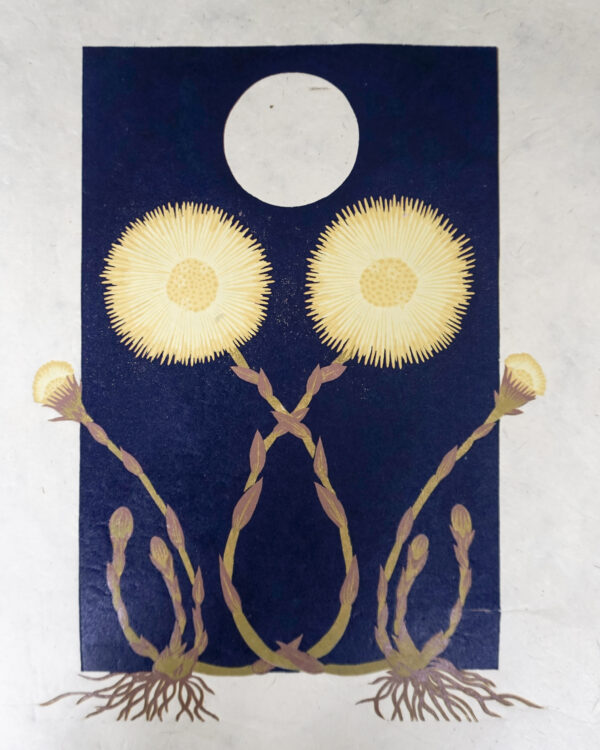 Botanical Blockprint Tussilago Coltsfoot