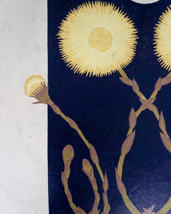 Botanical Blockprint Tussilago Coltsfoot