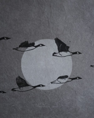 Blockprint Canada Goose Migration