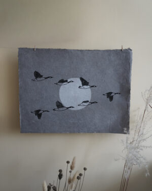 Blockprint Canada Goose Migration