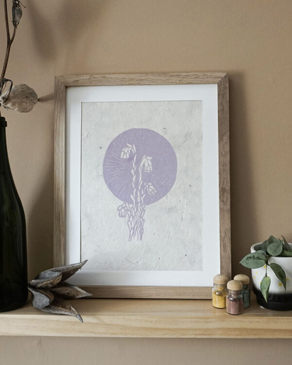 Ghostpipe Flieder Botanical Blockprint Indian Ghostpipe