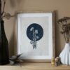 Ghostpipe persian blue Botanical Blockprint Indian Ghostpipe