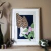 Botanical Blockprint Morilles Trillium