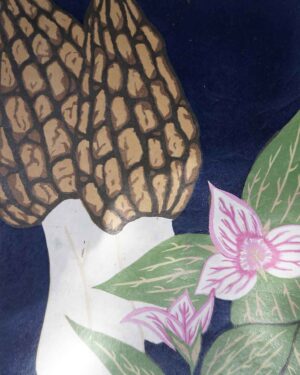 Botanical Blockprint Morilles Trillium