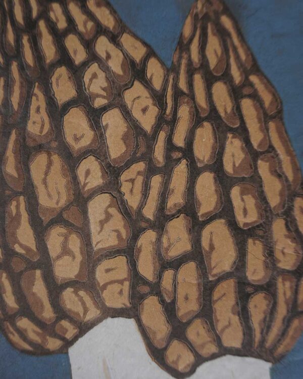 Botanical Blockprint Morilles Trillium