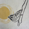 Blockprint black white Warbler