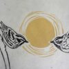 Blockprint black white Warbler