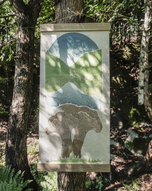 Tresor Hand-carved Blockprint Laurentides Chanterelle