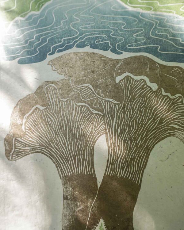 Tresor Hand-carved Blockprint Laurentides Chanterelle