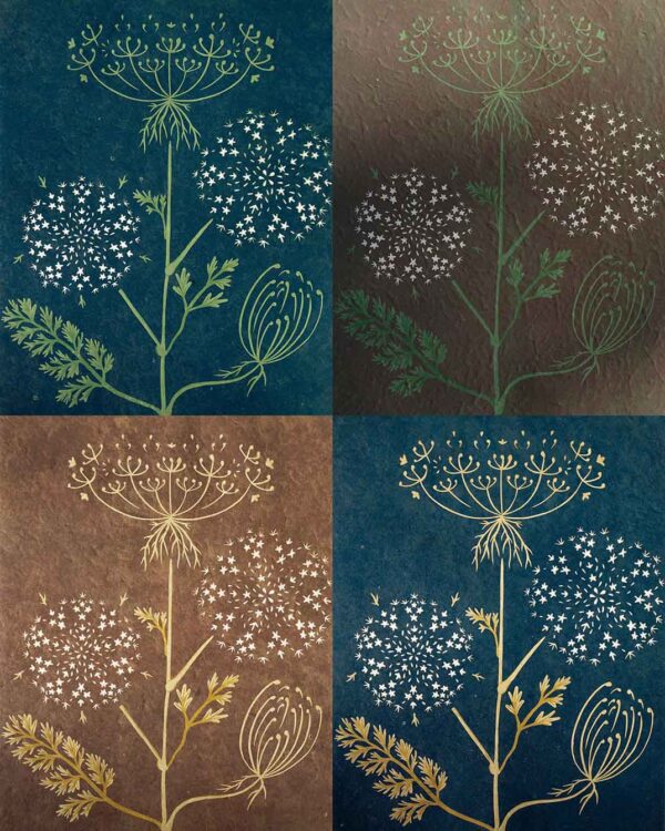 Carrot Sauvage Botanical Blockprint Queen Anne's lace