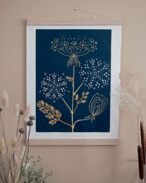Carrot Sauvage Botanical Blockprint Queen Anne's lace