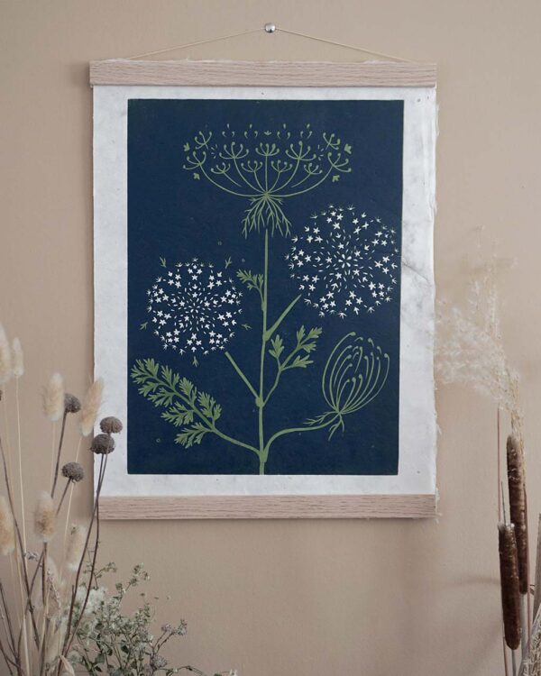 Carrot Sauvage Botanical Blockprint Queen Anne's lace