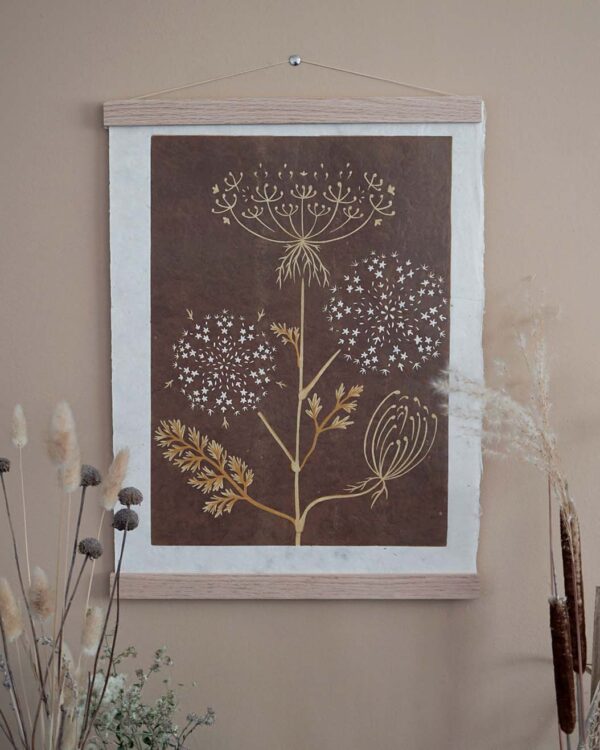 Carrot Sauvage Botanical Blockprint Queen Anne's lace