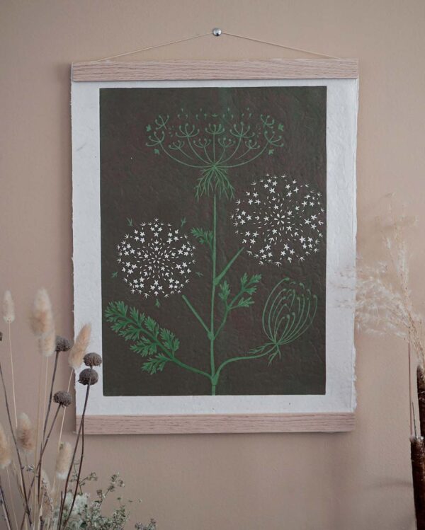 Carrot Sauvage Botanical Blockprint Queen Anne's lace