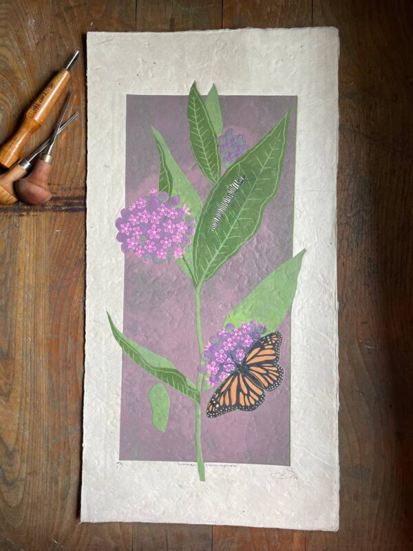 Botanical Blockprint Monarch Métamorphose Botanical Blockprint Monarch Métamorphose