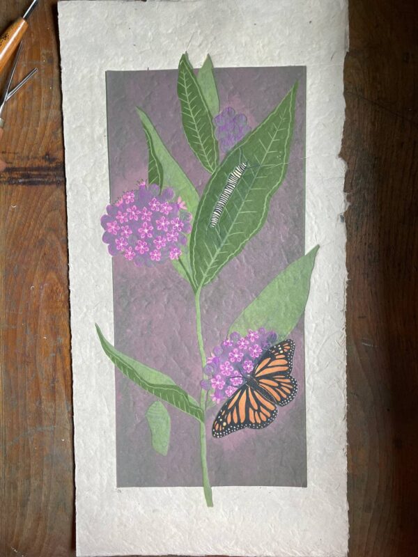 Botanical Blockprint Monarch Métamorphose Botanical Blockprint Monarch Métamorphose